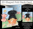 3D Shaped No-Hole Fold Back Card Kit - Flowerpot Friends - Little Shih Tzu Dog Bo
