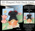 3D Shaped No-Hole Fold Back Card Kit - Flowerpot Friends - Little Shih Tzu Dog Star