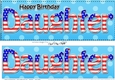 Large DL Happy Birthday DAUGHTER 3D decoupage USA Stars & Stripes