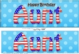 Large DL Happy Birthday AUNT 3D decoupage USA Stars & Stripes