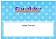 Large DL Happy Birthday DAUGHTER insert USA Stars & Stripes