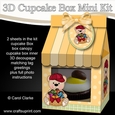 3D Mini Milk Carton Cupcake Treat Box Mini Kit - Cute Little Teddy has a basket of Chocolate Easter Eggs