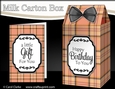 3D Tartan Milk Carton Treat Box Mini Kit