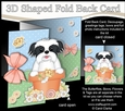 3D Shaped No-Hole Fold Back Card Kit - Flowerpot Friends - Little Shih Tzu Dog Duke