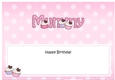Large DL Happy Birthday MUMMY insert with Cupcakes