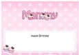 Large DL Happy Birthday MAMMY insert with Cupcakes