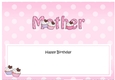Large DL Happy Birthday MOTHER insert with Cupcakes