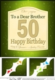 8 x 8 50th Birthday Brother Champagne Label Scalloped Corner