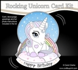 3D Shaped Rocking Card Mini Kit - Cute Little Baby Unicorn Magic