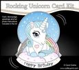 3D Shaped Rocking Card Mini Kit - Cute Little Baby Unicorn Blueberry