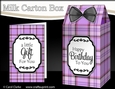 3D Tartan Milk Carton Treat Box Mini Kit