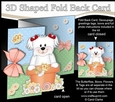 3D Shaped No-Hole Fold Back Card Kit - Flowerpot Friends - Little Bichon Frise Dog ZuZu