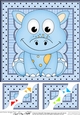 8 x 8 Cute Little Dinosaur Scalloped Corner Topper