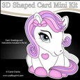 3D Shaped Card Mini Kit - Cute Little Pony Feather