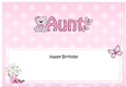 Large DL Happy Birthday AUNT insert with Livvy Bear