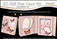 3D Gift Box Card Kit 3d Decoupage - Butterfly & Flowers Birdcage