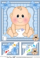8 x 8 Cute New Baby Boy Scalloped Corner Topper