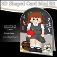 3D Shaped Card Kit - Cute Little Schoolgirl