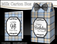 3D Tartan Milk Carton Treat Box Mini Kit