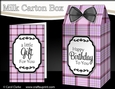 3D Tartan Milk Carton Treat Box Mini Kit