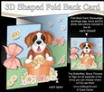 3D Shaped No-Hole Fold Back Card Kit - Flowerpot Friends - Little St Bernard Dog Tex