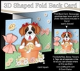 3D Shaped No-Hole Fold Back Card Kit - Flowerpot Friends - Little St Bernard Dog Lady