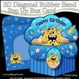 3D Diagonal Rubber Band Pop Up Box Card Kit -  Cute Little Alien