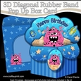 3D Diagonal Rubber Band Pop Up Box Card Kit -  Cute Little Alien