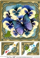 8 x 8 Flowers & Butterfly in a Gold Frame Scalloped Corner Topper