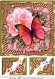 8 x 8 Flowers & Butterfly in a Gold Frame Scalloped Corner Topper