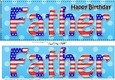 Large DL Happy Birthday FATHER 3D decoupage USA Stars & Stripes