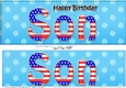 Large DL Happy Birthday SON 3D decoupage USA Stars & Stripes