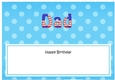 Large DL Happy Birthday DAD insert USA Stars & Stripes