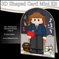 3D Shaped Card Kit - Cute Little Schoolgirl