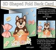 3D Shaped No-Hole Fold Back Card Kit - Flowerpot Friends - Little Husky Dog Biscuit