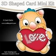 3D Shaped Card Mini Kit - Cute Little Dinosaur has a Love Heart