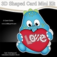 3D Shaped Card Mini Kit - Cute Little Dinosaur has a Love Heart