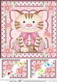 8 x 8 Cute Little Cat Scalloped Corner Topper