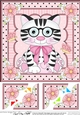 8 x 8 Cute Little Cat Scalloped Corner Topper