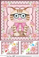 8 x 8 Cute Little Cat Scalloped Corner Topper
