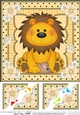 8 x 8 Cute Little Lion Scalloped Corner Topper