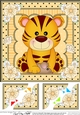 8 x 8 Cute Little Tiger Scalloped Corner Topper