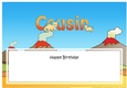 Large DL Happy Birthday COUSIN insert with Dinosaurs