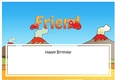 Large DL Happy Birthday FRIEND insert with Dinosaurs