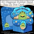 3D Diagonal Rubber Band Pop Up Box Card Kit -  Cute Little Alien