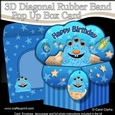 3D Diagonal Rubber Band Pop Up Box Card Kit -  Cute Little Alien