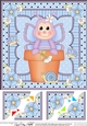 8 x 8 Flower Pot Friends Cute Little Butterfly Scalloped Corner Stacker