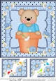 8 x 8 Flower Pot Friends Cute Little Teddy Bear Scalloped Corner Stacker
