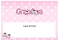 Large DL Happy Birthday GRANDMA insert with Cupcakes