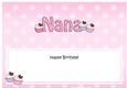 Large DL Happy Birthday NANA insert with Cupcakes